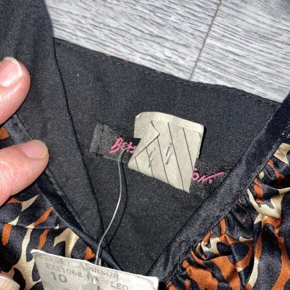 Vtg Betsey Johnson Black Label Women’s 10 Animal Print Dress Silk Mini Y2K NWT - Picture 5 of 16